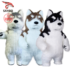 Saygo in Stock CE 2M/2.6M Inflatable Husky Cartoon Character Dog Mascot Costume Cosplay Suit for Party