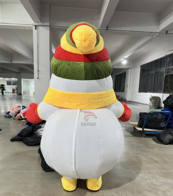 圣诞定制万圣节吉祥物毛绒嘉年华卡通人物充气胖雪人吉祥物成人服装