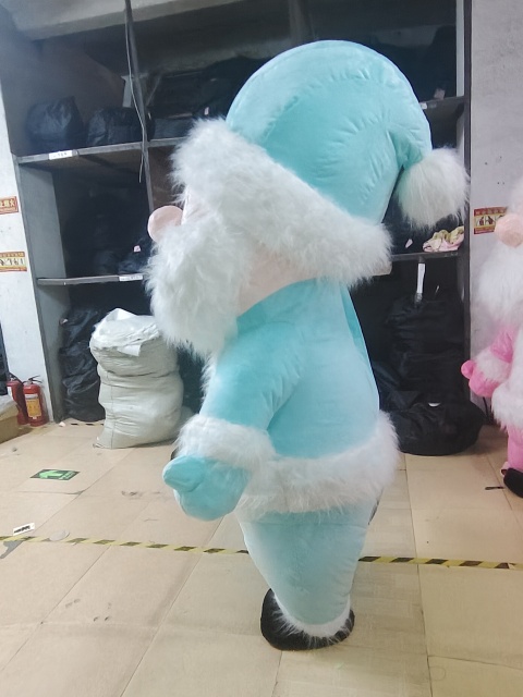 高级5色风格圣诞充气圣诞老人吉祥物服装魅力粉色紫色父亲圣诞老人派对服装