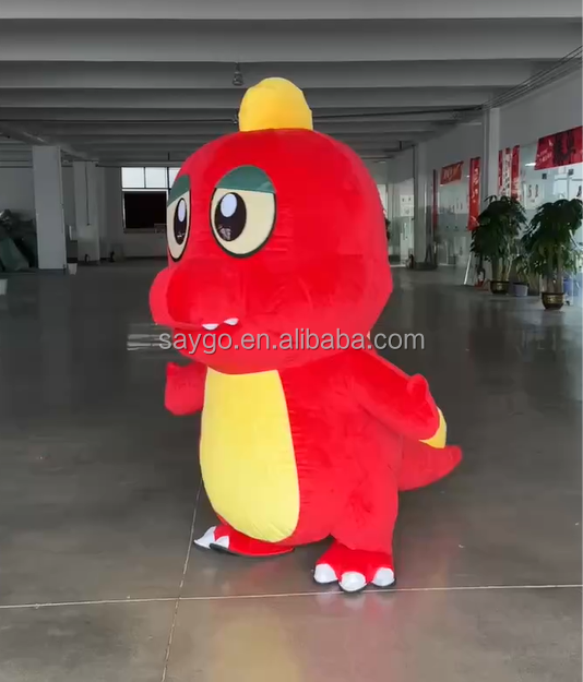 大眼睛定制龙充气服装动漫角色扮演套装2m充气恐龙吉祥物成人服装