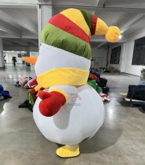 圣诞定制万圣节吉祥物毛绒嘉年华卡通人物充气胖雪人吉祥物成人服装