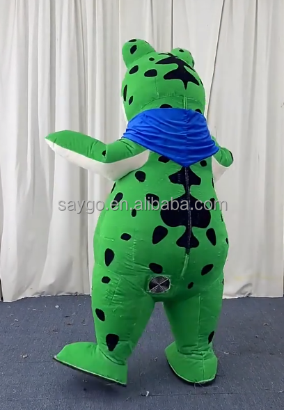 可爱愚蠢青蛙吉祥物服装绿色充气成人卡通娱乐玩具青蛙蟾蜍服装与成人吉祥物特色
