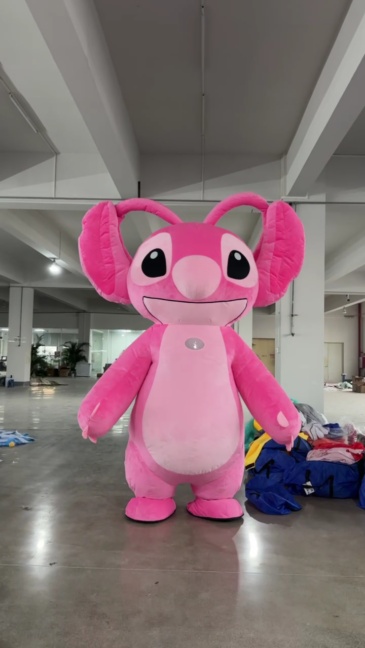 Pink Stitch Mascot Costume Party Show Giant Plush Inflatable Adult Party Event Mascot Cartoon Fancy Dress Character Costume,Big Mascot,Pink Stitch Mascot Costume Party Show Giant Plush Inflatable Adult Party Event Mascot Cartoon Fancy Dress Character Costume