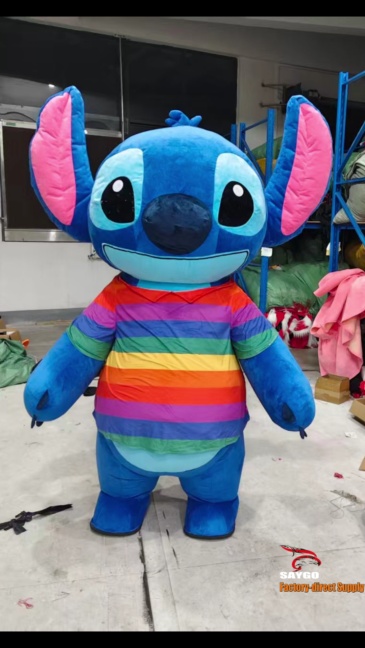 Stitch with Color T-shirt  Mascot Costume Party Show Giant Plush Inflatable Adult Party Event Mascot Cartoon Fancy Dress Character Costume,Big Mascot,Stitch with Color T-shirt  Mascot Costume Party Show Giant Plush Inflatable Adult Party Event Mascot Cartoon Fancy Dress Character Costume