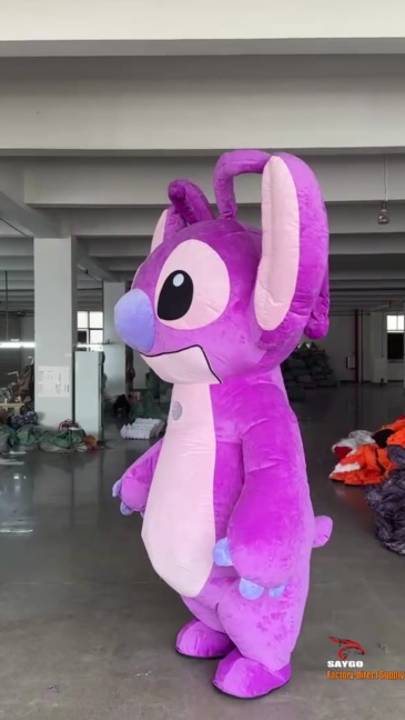 Purple Stitch Mascot Costume Party Show Giant Plush Inflatable Adult Party Event Mascot Cartoon Fancy Dress Character Costume,Big Mascot,Purple Stitch Mascot Costume Party Show Giant Plush Inflatable Adult Party Event Mascot Cartoon Fancy Dress Character Costume