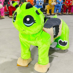 Best Seller Electric Plush Horse Animal Green Elephant Scooter for Adults-Steel Track Rides  Shopping Mall Use Sale