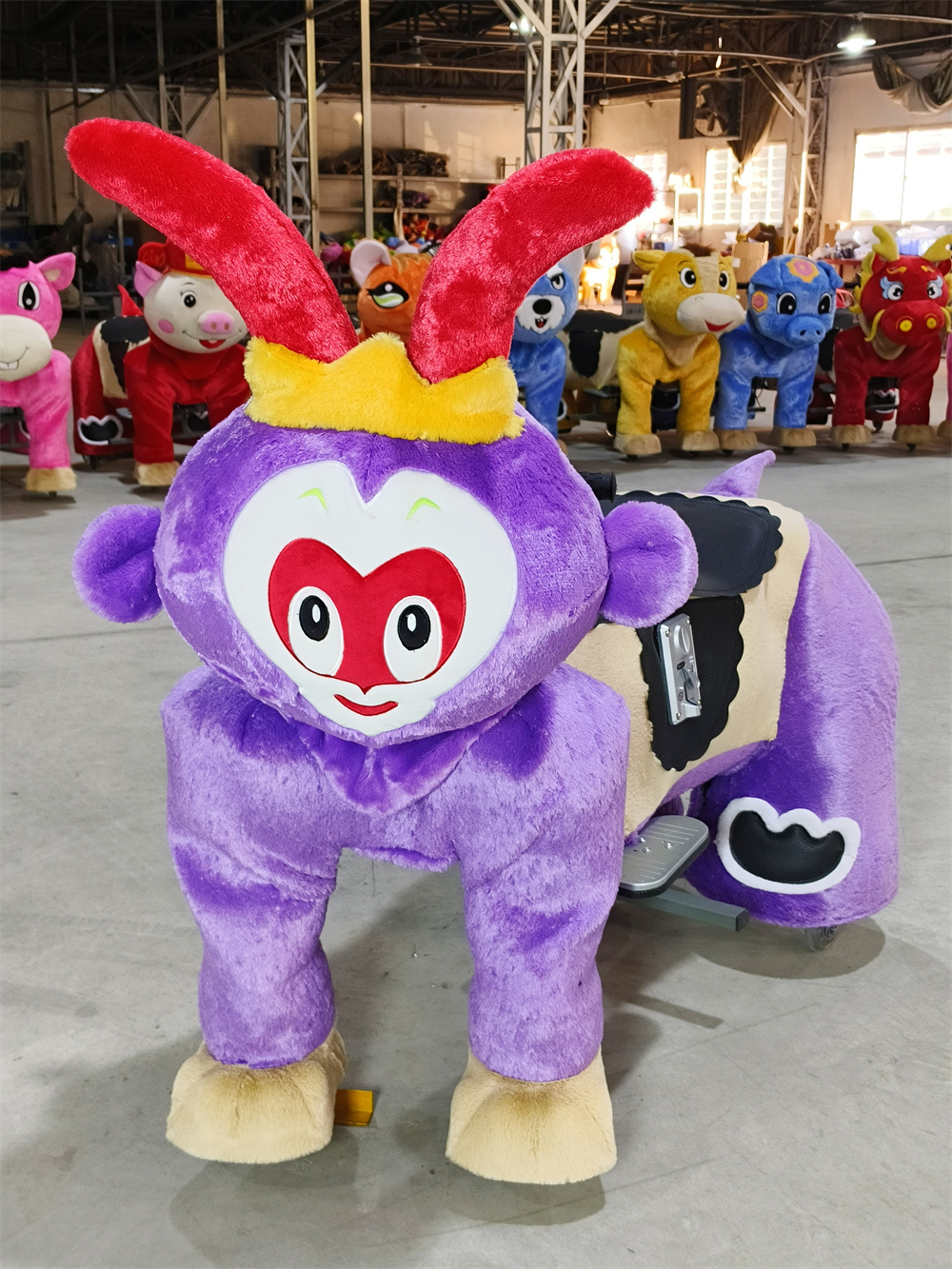 Battery Operated Coin-Operated Kids Rides on Toys Plush Dog Animal Ride Horse Kids Electric Animal Ride