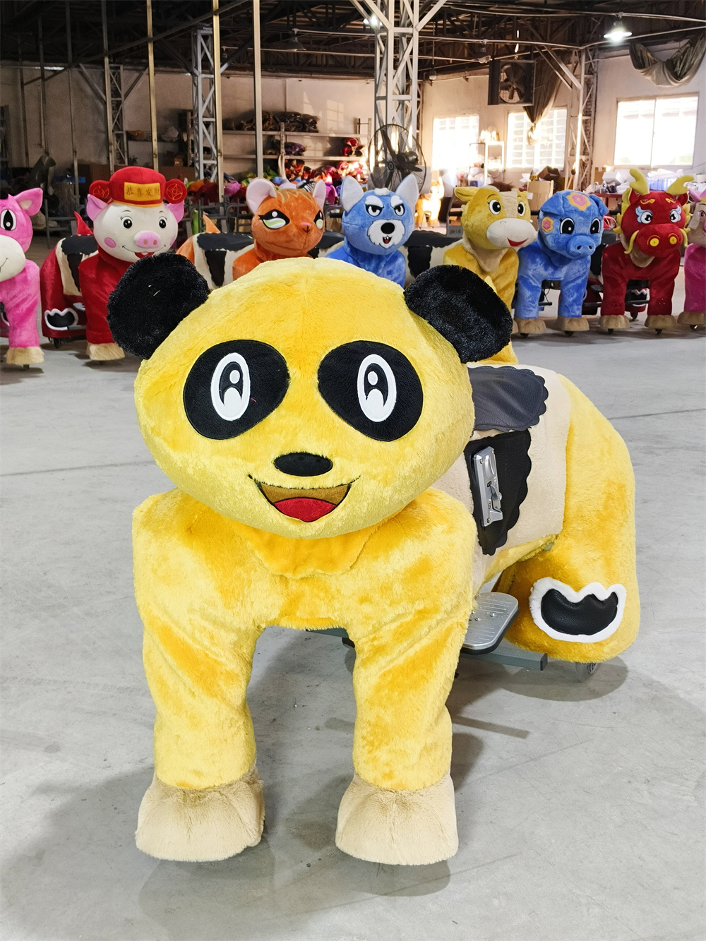 Plush Animal Electric Scooter Ride-On Toy Coin Operated Commercial Use for Children & Adults