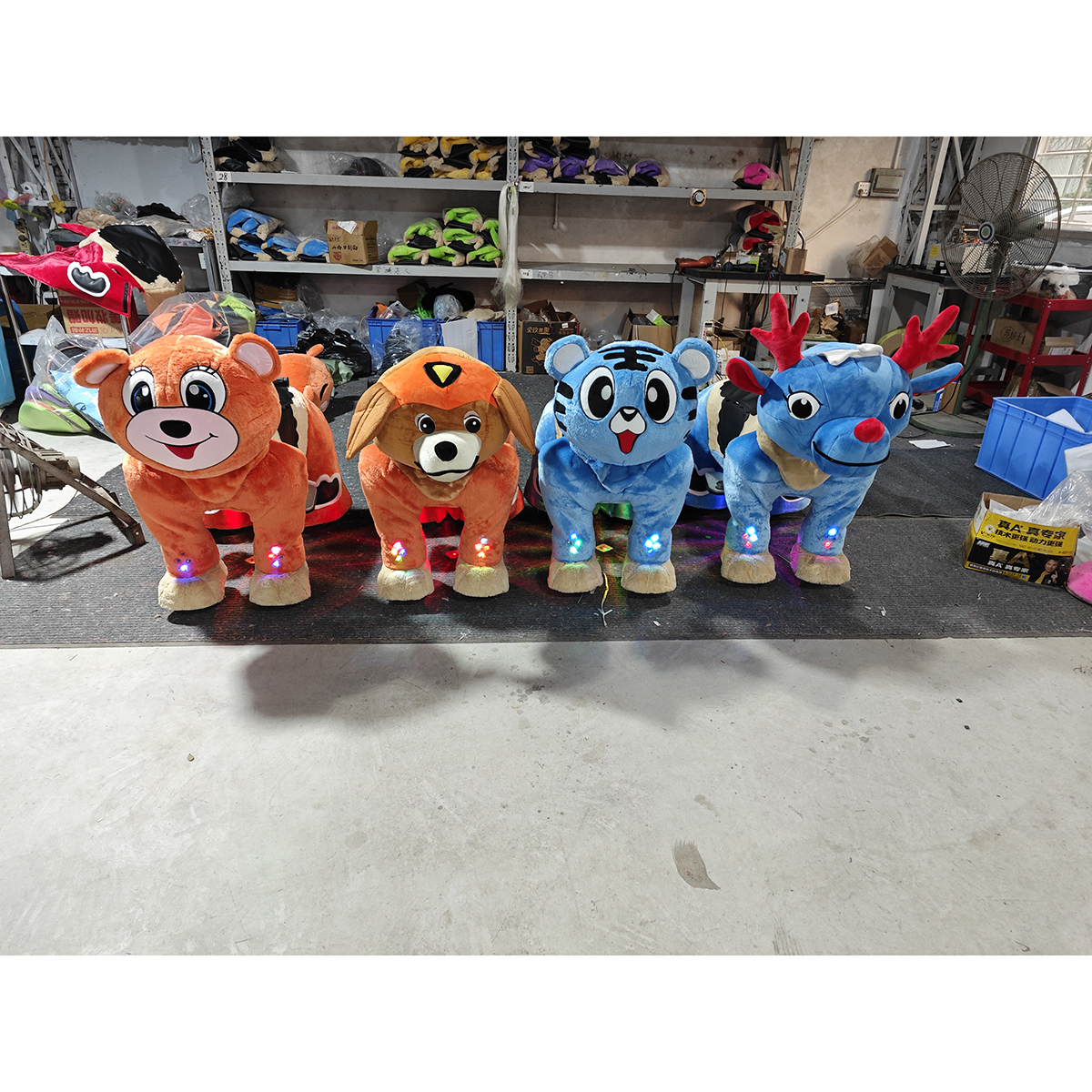 Less MOQ Electric Ride-On Animated Dinosaur Plush Scooter with Steel Frame for Kids