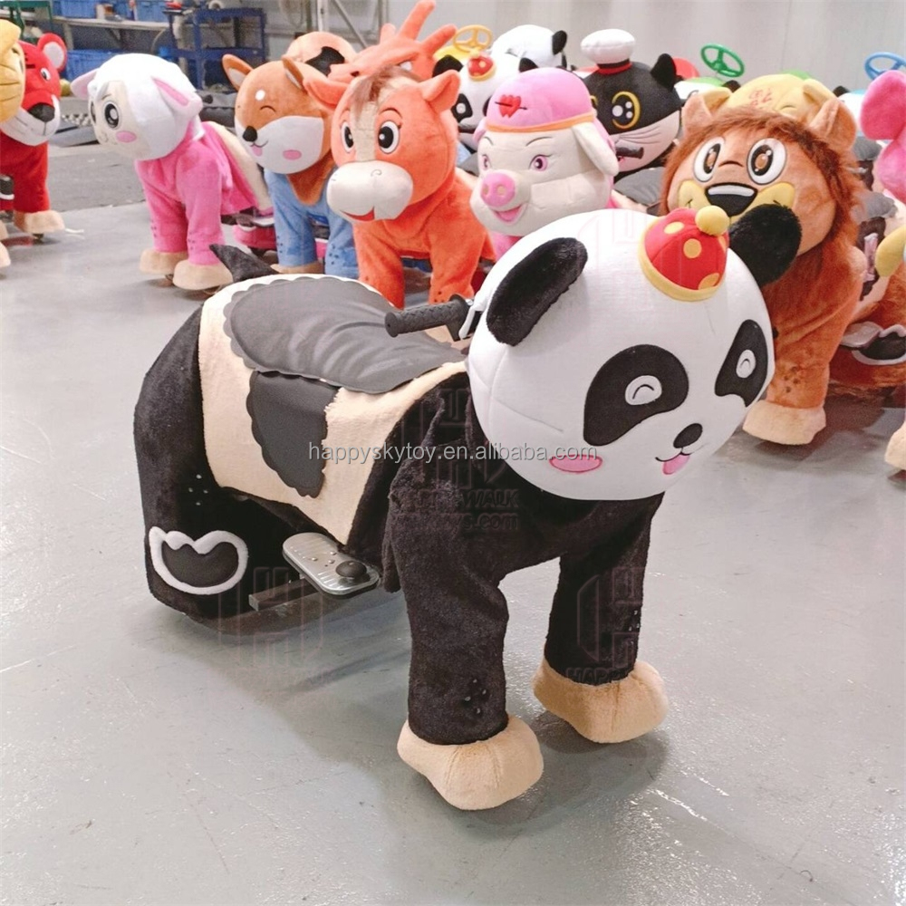 Plush Electric Horse Ride Amusement Park Token Operated Animal Toy for Parties and Mall Use for Kids
