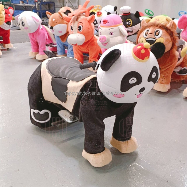 Plush Electric Horse Ride Amusement Park Token Operated Animal Toy for Parties and Mall Use for Kids