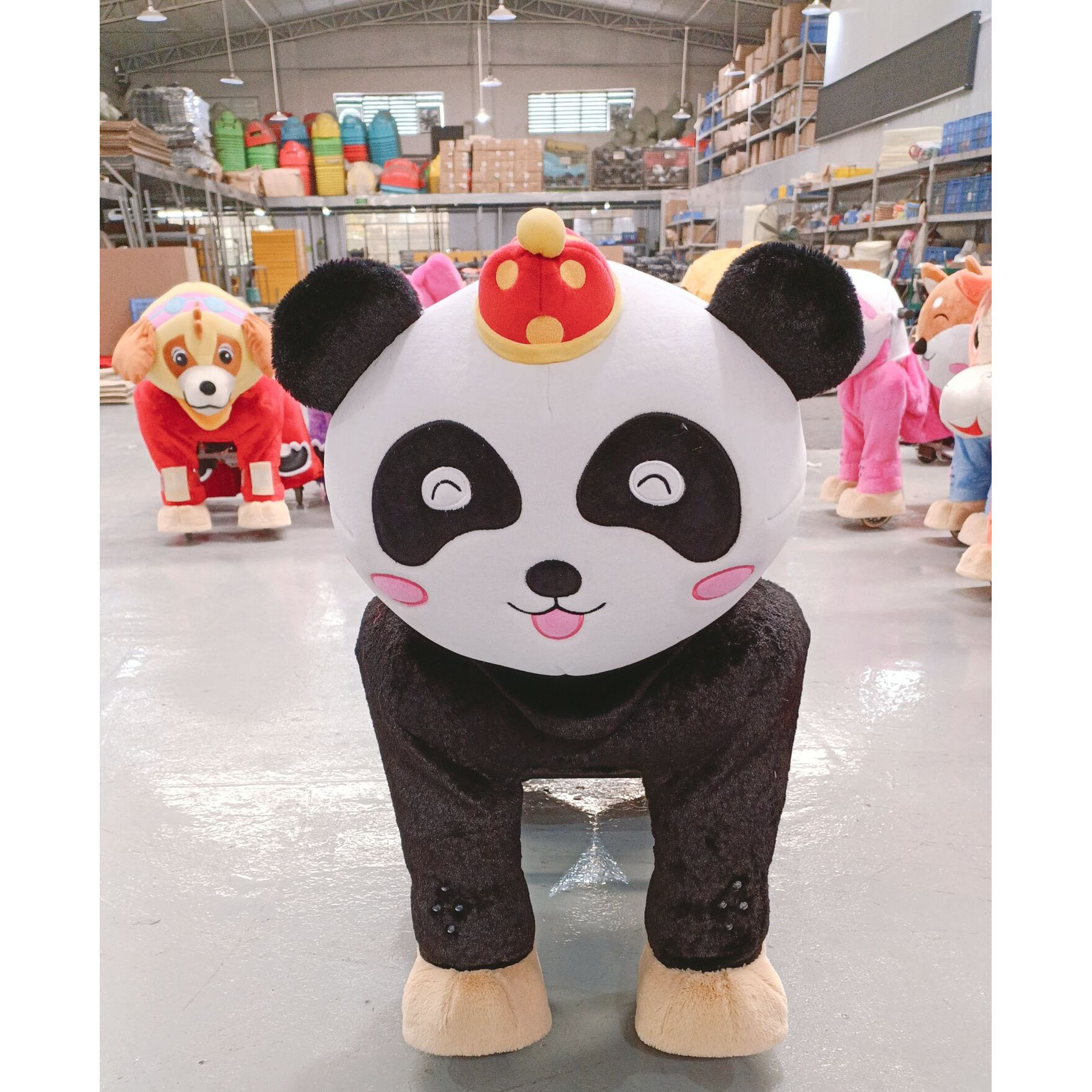 Unisex Kids Large Plush Ride-On Bear Toy Coin-Operated Animal Scooter for Mall or Amusement Park Joy Rides