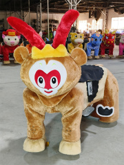 Battery Operated Coin-Operated Kids Rides on Toys Plush Dog Animal Ride Horse Kids Electric Animal Ride
