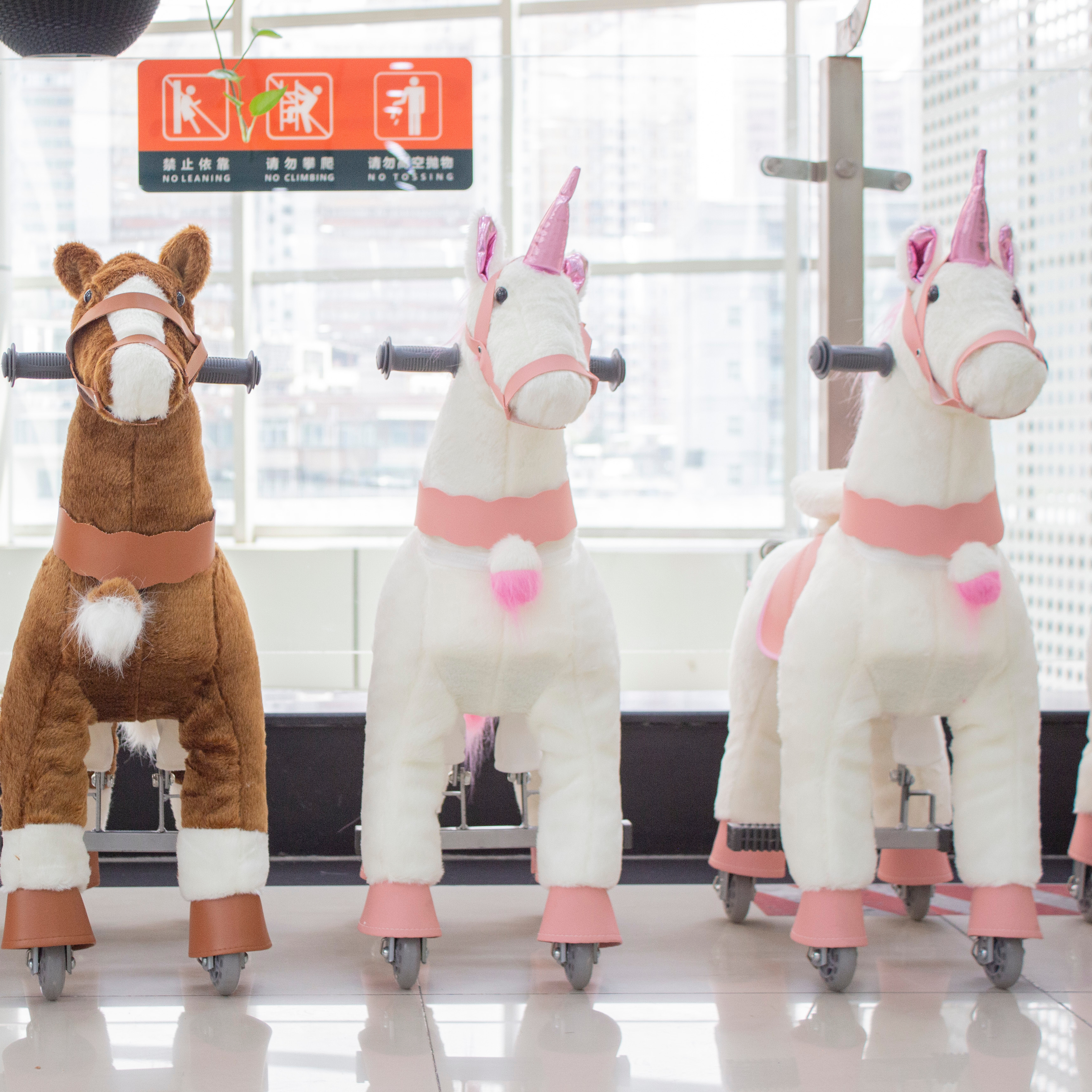 Most Popular Ride-On Toy Animals Furry Walking Unicorn & Mechanical Horse Kids' Favorite Toy for Sale