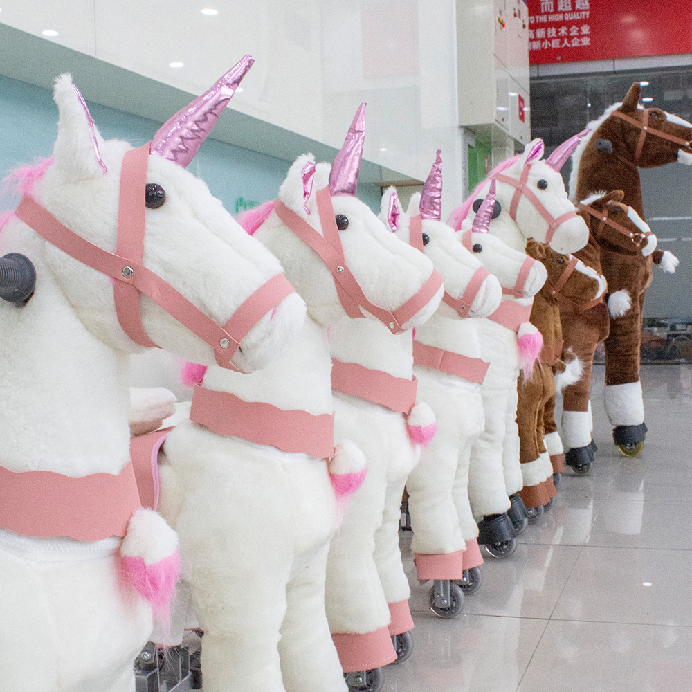 Most Popular Ride-On Toy Animals Furry Walking Unicorn & Mechanical Horse Kids' Favorite Toy for Sale