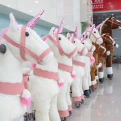 Most Popular Ride-On Toy Animals Furry Walking Unicorn & Mechanical Horse Kids' Favorite Toy for Sale