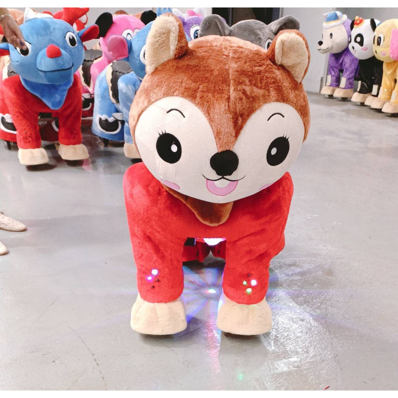 Unisex Kids Large Plush Ride-On Bear Toy Coin-Operated Animal Scooter for Mall or Amusement Park Joy Rides