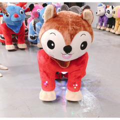 Unisex Kids Large Plush Ride-On Bear Toy Coin-Operated Animal Scooter for Mall or Amusement Park Joy Rides
