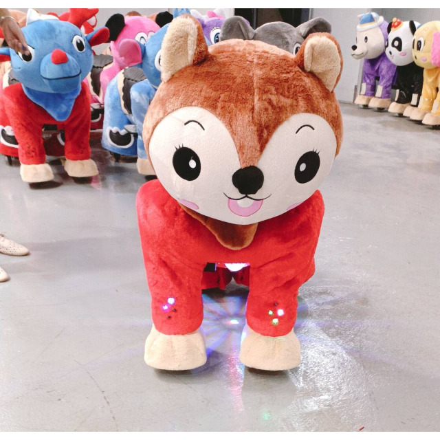 Unisex Kids Large Plush Ride-On Bear Toy Coin-Operated Animal Scooter for Mall or Amusement Park Joy Rides