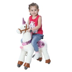 New Unisex Large Ride-On Toy Animal-Plush Mechanical Horses Featuring Donkey Sheep & Unicorn for Kids Made of Durable Plastic