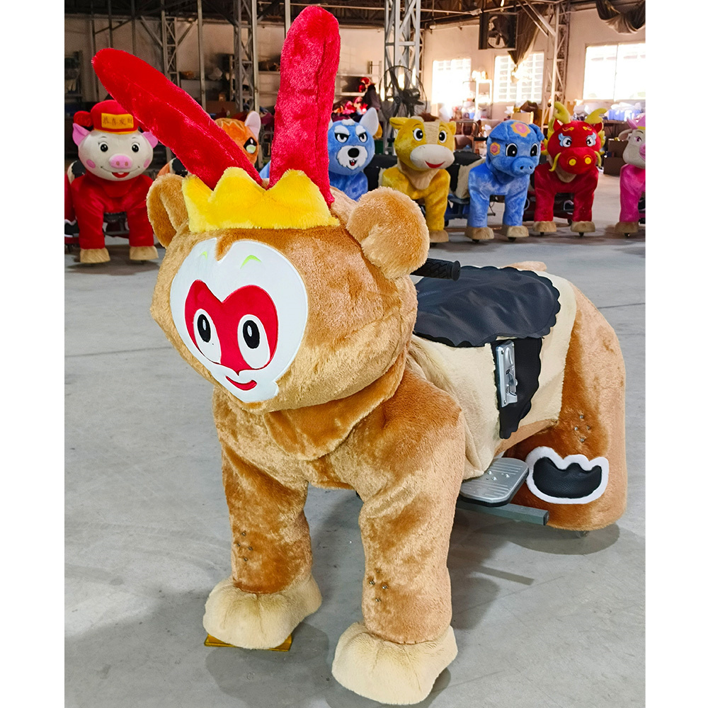 Battery Operated Coin-Operated Kids Rides on Toys Plush Dog Animal Ride Horse Kids Electric Animal Ride