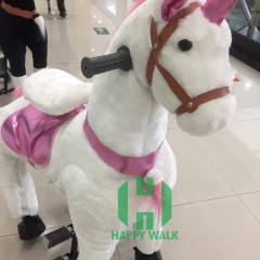 New Unisex Large Ride-On Toy Animal-Plush Mechanical Horses Featuring Donkey Sheep & Unicorn for Kids Made of Durable Plastic