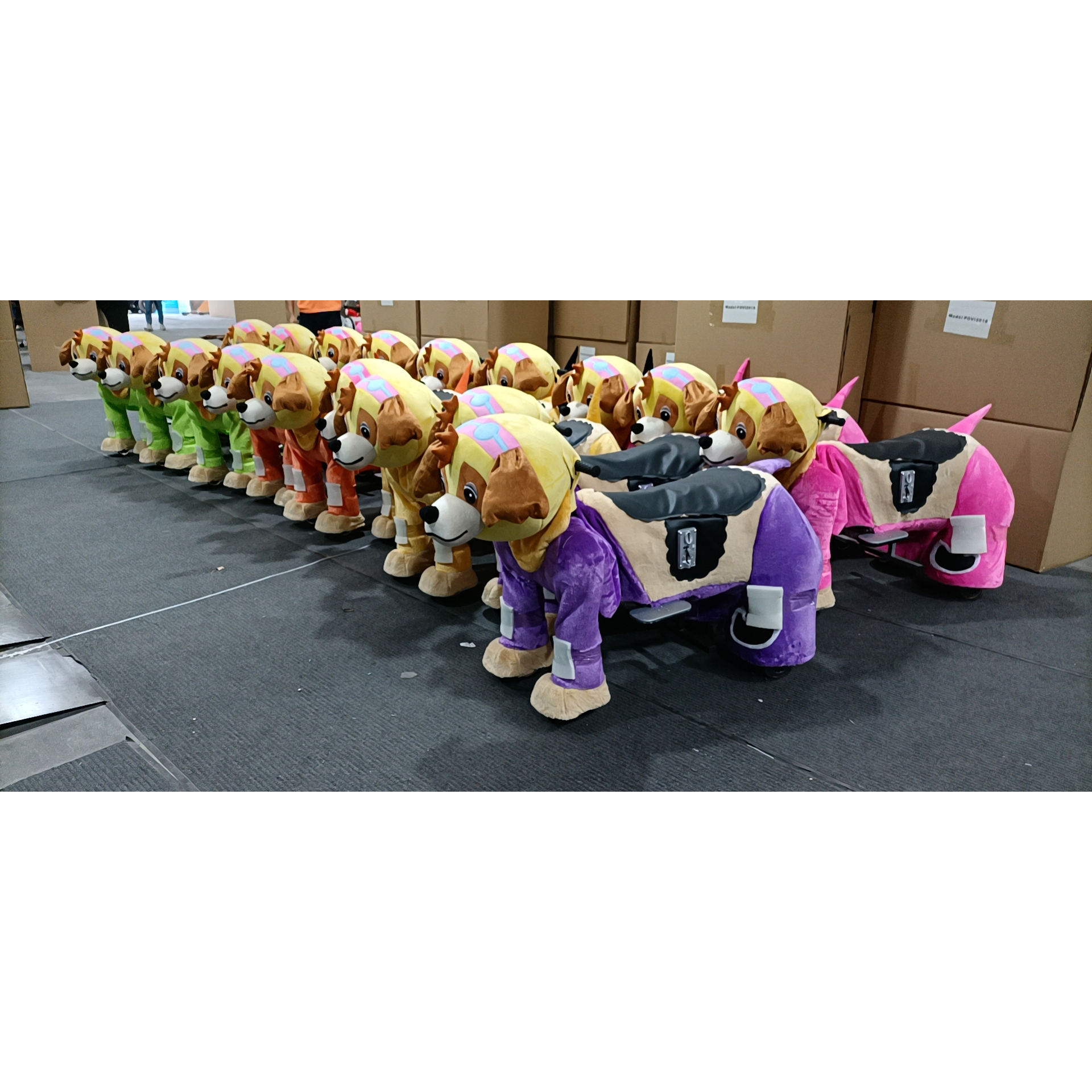 Children Ride on Animal Toy Coin and Battery Operated Electric Plush Motorized Animal Kiddie Rides Scooter for Mall