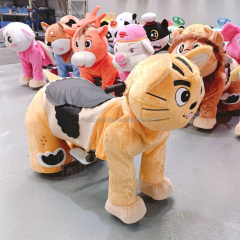 Plush Electric Horse Ride Amusement Park Token Operated Animal Toy for Parties and Mall Use for Kids