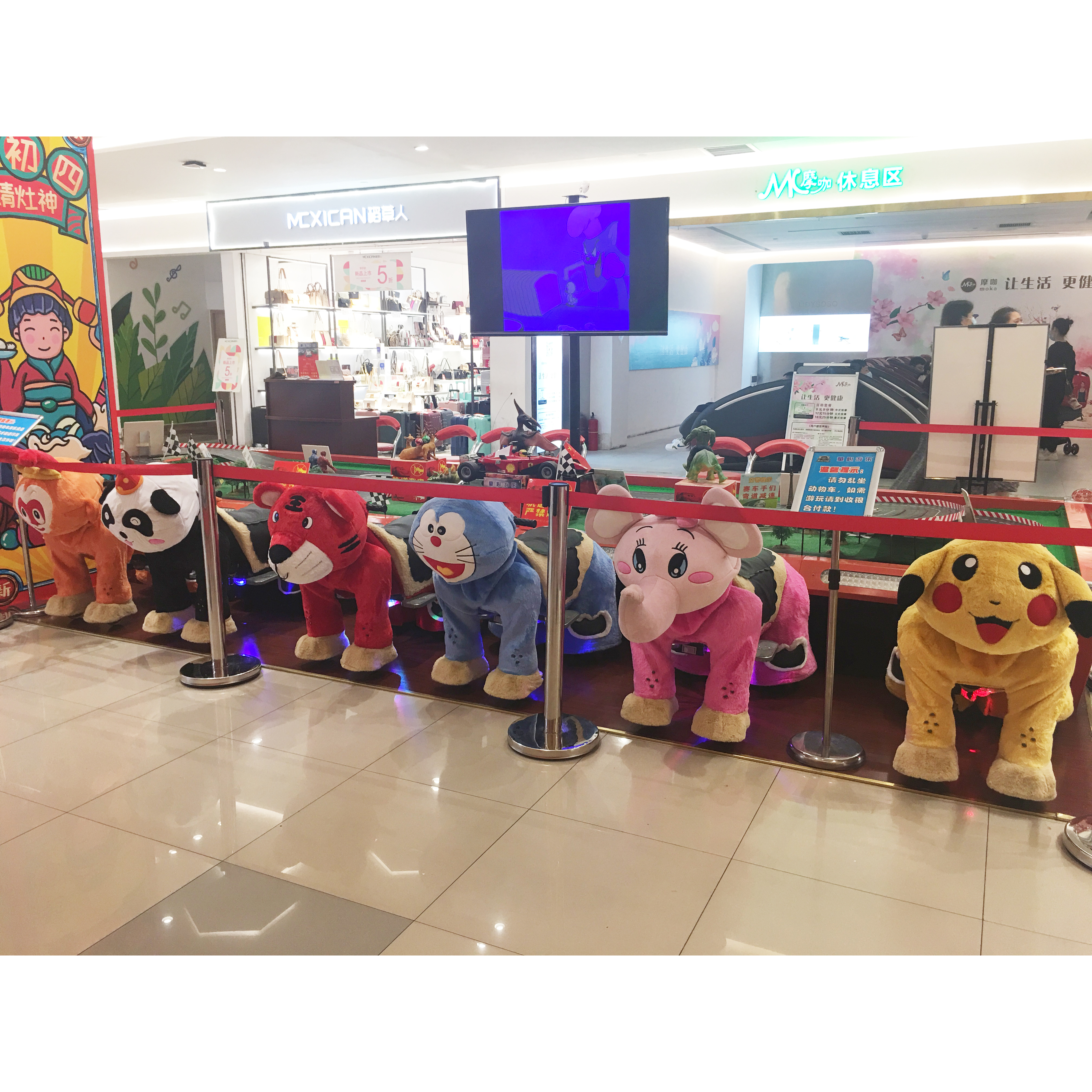 Shopping Mall Ride Walking Electronic Horse Toy Plush Animal Electric Scooter for Adults