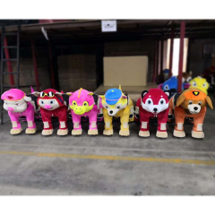 Wholesale Factory Price Kids Plush Stuffed Electric Battery Operated Ride Santa Claus Animal Ride on Wheels