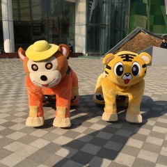 Unisex Zoo Electric Coin Operated Large Bear Ride-On Toy Kid-Friendly Plush Scooter Rides Cars Coin Operated Coin Operated