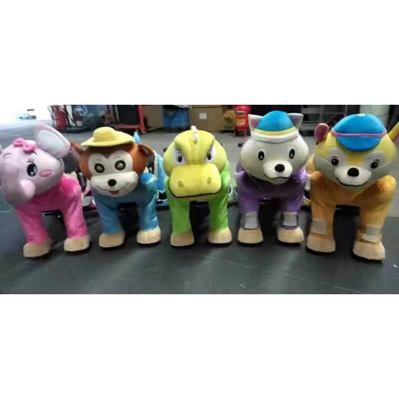 Children Ride on Animal Toy Coin and Battery Operated Electric Plush Motorized Animal Kiddie Rides Scooter for Mall