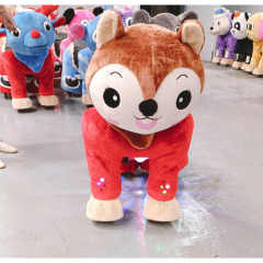 Unisex Kids Large Plush Ride-On Bear Toy Coin-Operated Animal Scooter for Mall or Amusement Park Joy Rides