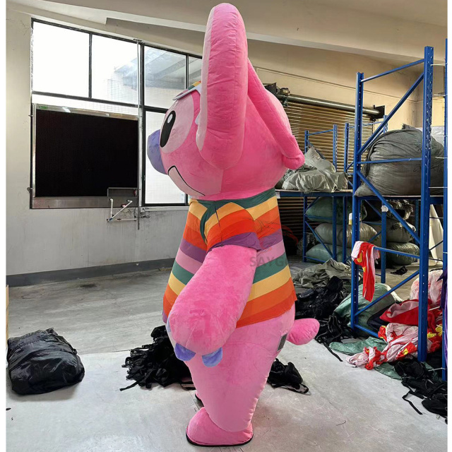 Pink Stitch with Color T-shirt  Mascot Costume Party Show Giant Plush Inflatable Adult Party Event Mascot Cartoon Fancy Dress Character Costume,Big Mascot,Pink Stitch with Color T-shirt  Mascot Costume Party Show Giant Plush Inflatable Adult Party Event Mascot Cartoon Fancy Dress Character Costume