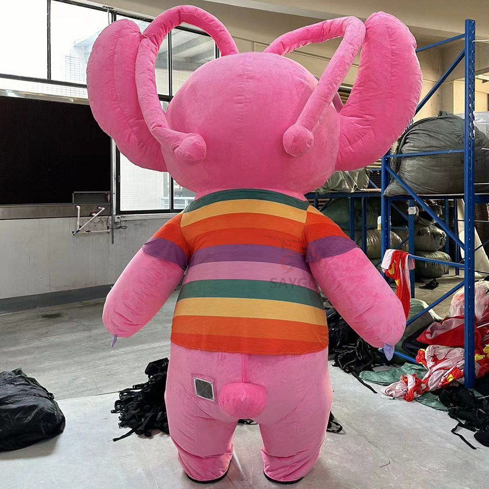 Pink Stitch with Color T-shirt  Mascot Costume Party Show Giant Plush Inflatable Adult Party Event Mascot Cartoon Fancy Dress Character Costume,Big Mascot,Pink Stitch with Color T-shirt  Mascot Costume Party Show Giant Plush Inflatable Adult Party Event Mascot Cartoon Fancy Dress Character Costume