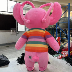 Pink Stitch with Color T-shirt  Mascot Costume Party Show Giant Plush Inflatable Adult Party Event Mascot Cartoon Fancy Dress Character Costume,Big Mascot,Pink Stitch with Color T-shirt  Mascot Costume Party Show Giant Plush Inflatable Adult Party Event Mascot Cartoon Fancy Dress Character Costume