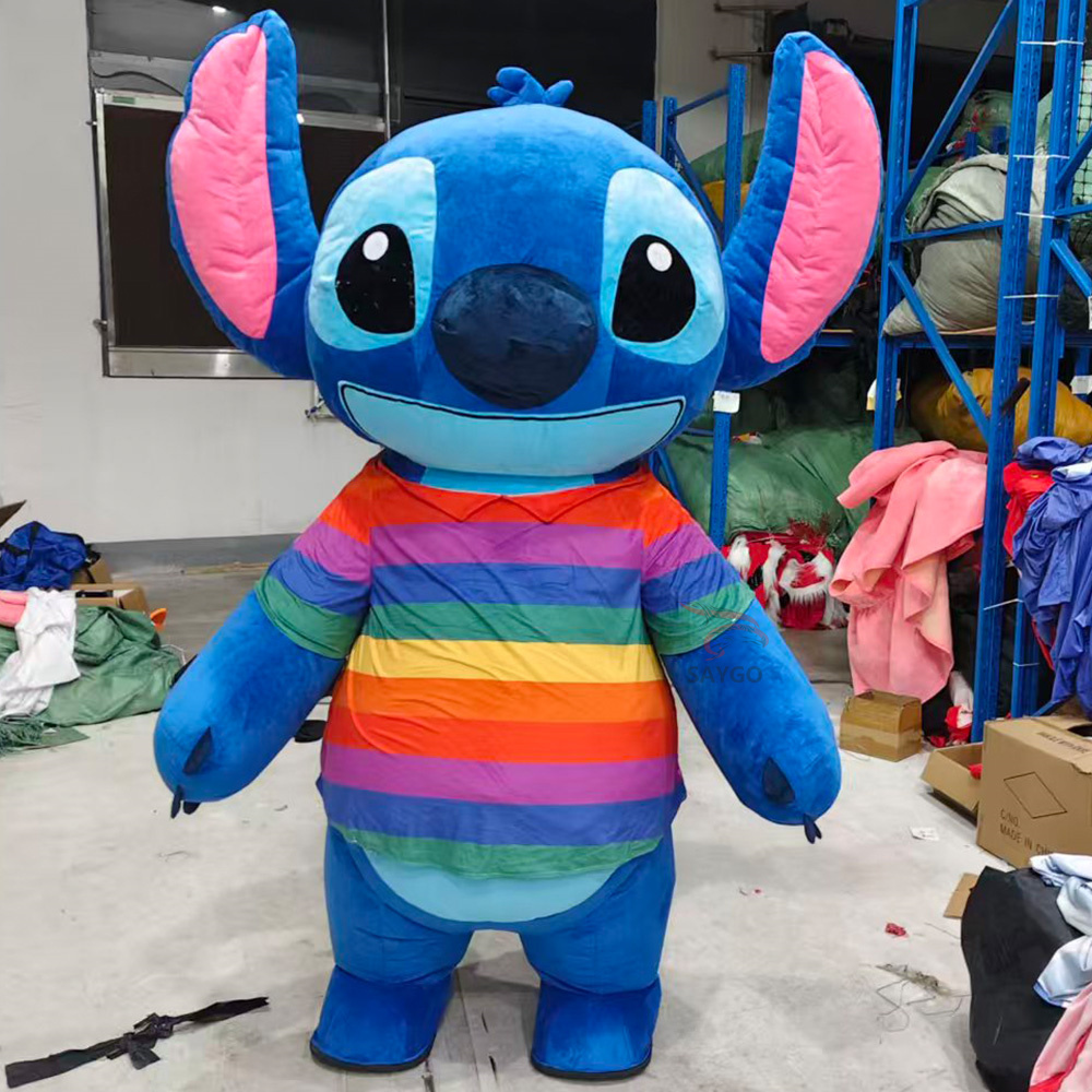 Stitch with Color T-shirt  Mascot Costume Party Show Giant Plush Inflatable Adult Party Event Mascot Cartoon Fancy Dress Character Costume,Big Mascot,Stitch with Color T-shirt  Mascot Costume Party Show Giant Plush Inflatable Adult Party Event Mascot Cartoon Fancy Dress Character Costume