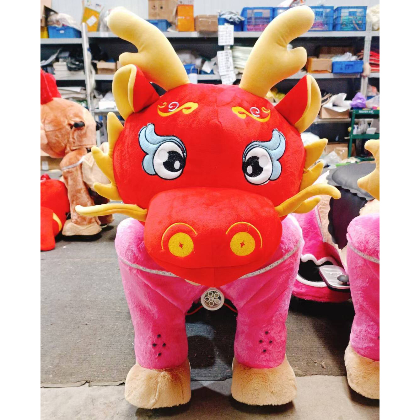 Unisex Large Electric Kiddie Ride Toy Cheap Animal Plastic Horse Bear Design Coin Operated System Mall Use Made Plush Kids
