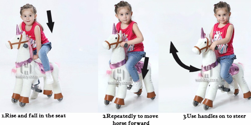 Mechanical Walking Animal for Children 3 to 6 Years Plush Horse Ride on Toy Zebra Kids Ride on Animal Toy