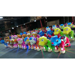 Children Ride on Animal Toy Coin and Battery Operated Electric Plush Motorized Animal Kiddie Rides Scooter for Mall