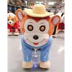Plush Electric Horse Ride Amusement Park Token Operated Animal Toy for Parties and Mall Use for Kids
