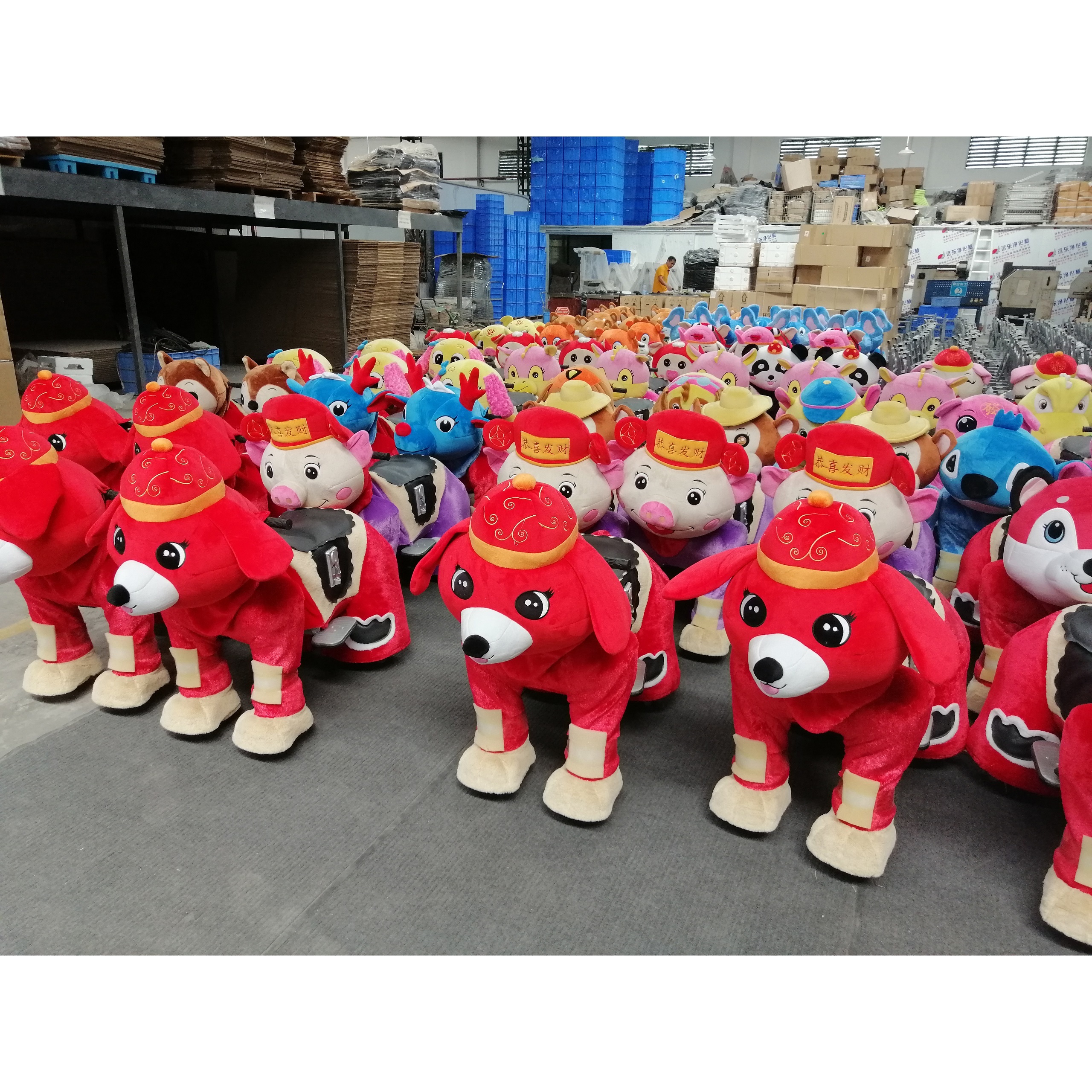 Shopping Mall Ride Walking Electronic Horse Toy Plush Animal Electric Scooter for Adults