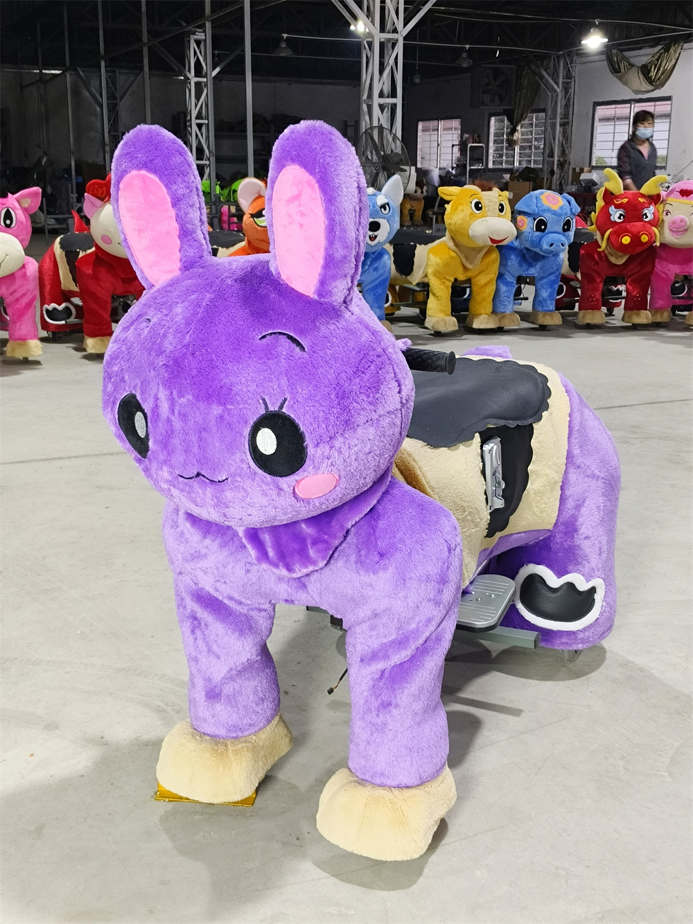 Electric Scooter Ride-On Plush Horse Steel Frame Battery Operated Outdoor Model HI-RH 0064 for Adults & Children
