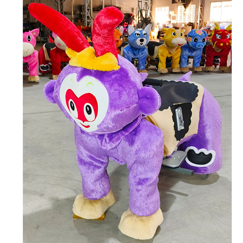 Battery Operated Coin-Operated Kids Rides on Toys Plush Dog Animal Ride Horse Kids Electric Animal Ride