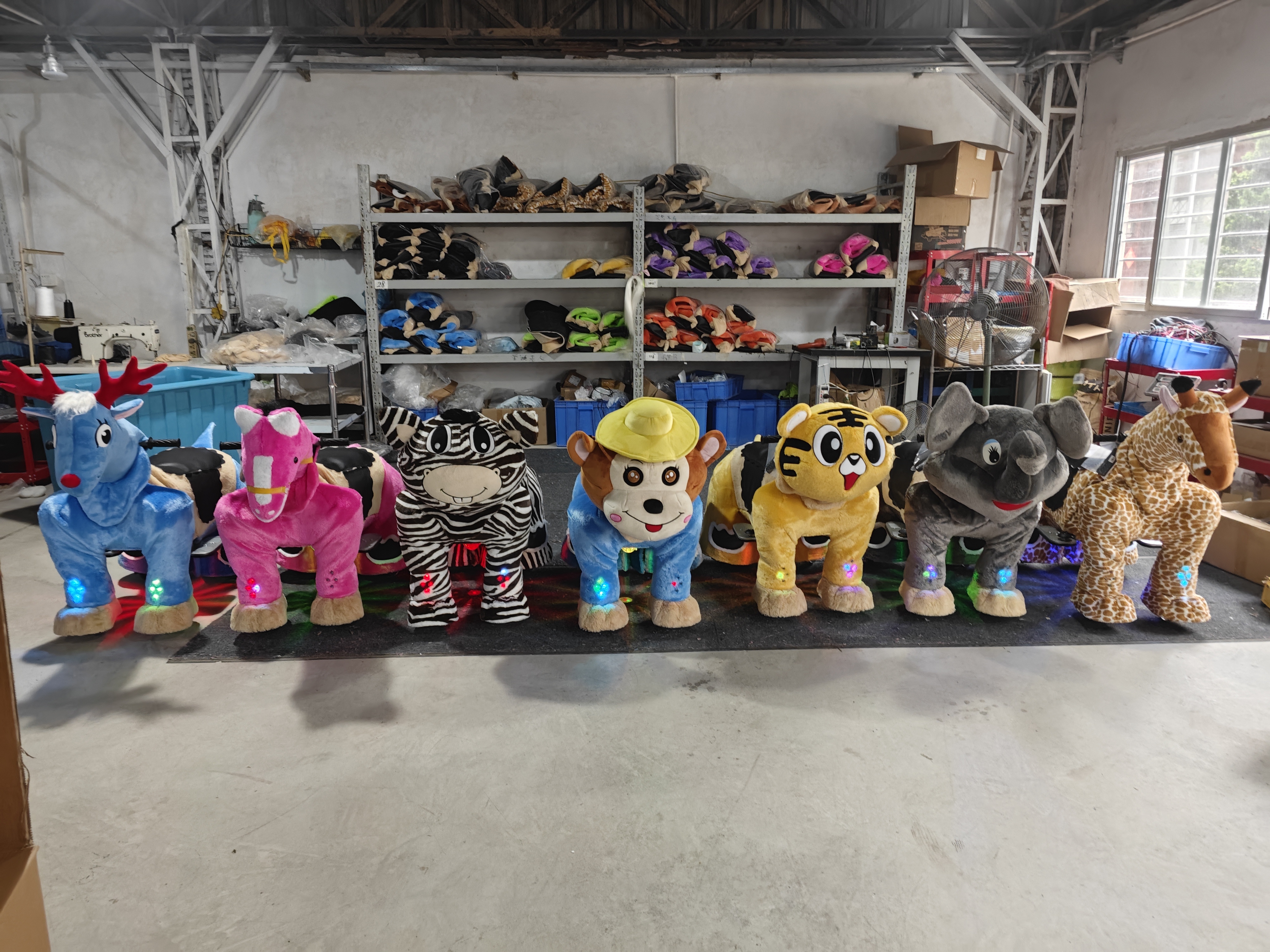Less MOQ Electric Ride-On Animated Dinosaur Plush Scooter with Steel Frame for Kids