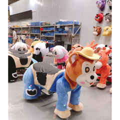 Unisex Kids Ride-On Plush Bear Animal Toy for Electric Amusement Park Token-Ran Malls and Arcades Inspired by Horse Style
