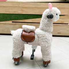 Happy Sky Toy New Model Life-Size Unisex Mechanical Horse Ride-On Plush Animal Toy for Kids 2-4 Years