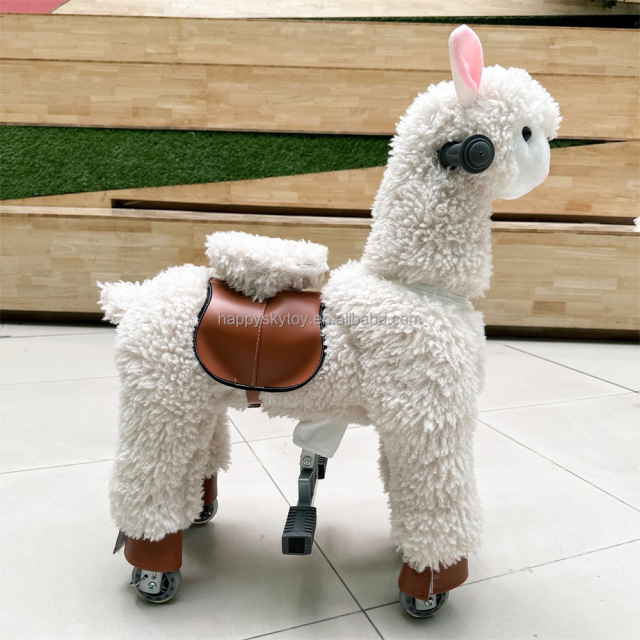 Happy Sky Toy New Model Life-Size Unisex Mechanical Horse Ride-On Plush Animal Toy for Kids 2-4 Years