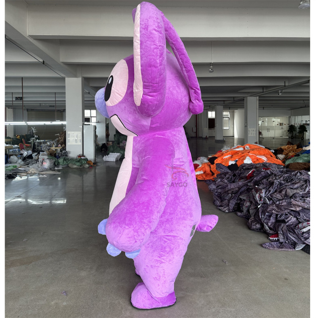 Purple Stitch Mascot Costume Party Show Giant Plush Inflatable Adult Party Event Mascot Cartoon Fancy Dress Character Costume,Big Mascot,Purple Stitch Mascot Costume Party Show Giant Plush Inflatable Adult Party Event Mascot Cartoon Fancy Dress Character Costume