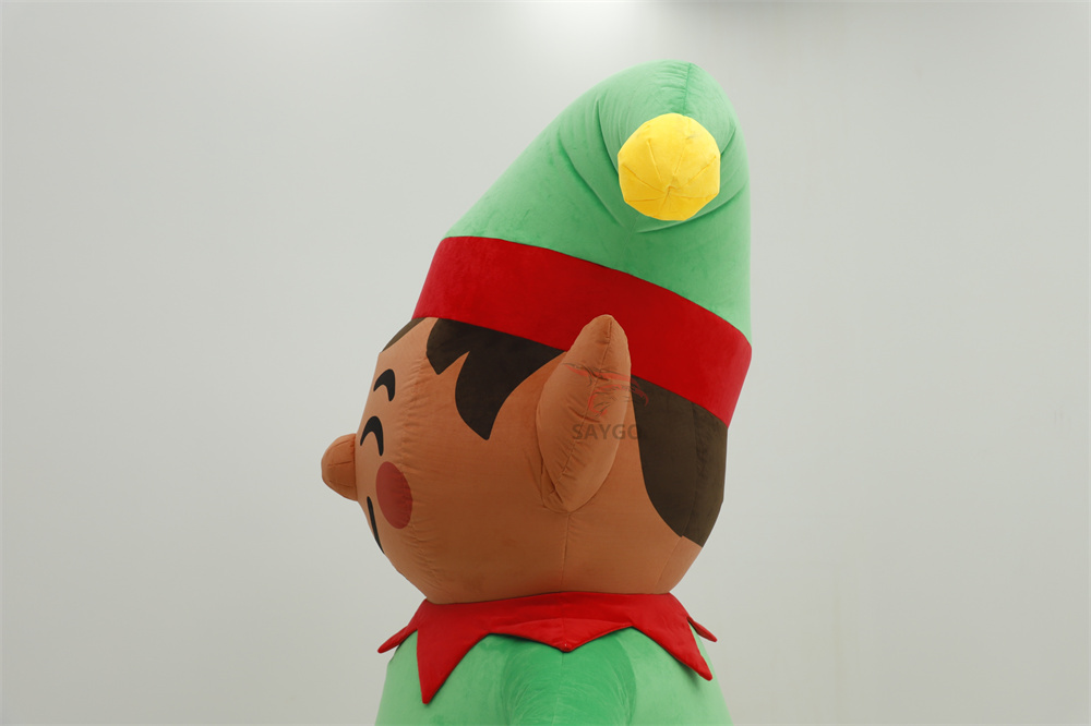 Deluxe Velvet Inflatable Adult Christmas Elf Mascot Costume Luxury Adult Fancy Dress for Christmas Party and Carnival Costumes,Big Mascot,Deluxe Velvet Inflatable Adult Christmas Elf Mascot Costume Luxury Adult Fancy Dress for Christmas Party and Carnival Costumes